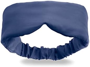 Infinity Travel - Бамбук маска за спане на 2 - Копринено Мека Бамбук маска за очи - Машинно пране (Голяма, тъмно синя)