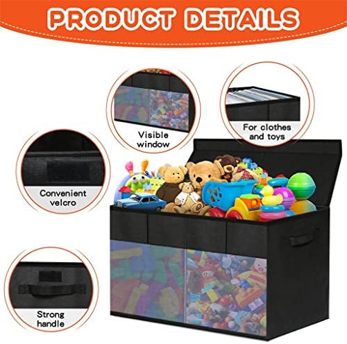 WPYYI Сгъваема кутия за съхранение на играчки, трислоен кутия за играчки от нетъкан текстил за визуализация, Леки Сгъваема