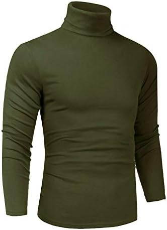 Мъжки Монтиране Лек Пуловер с дълъг ръкав, тениски с високо воротом и Топ