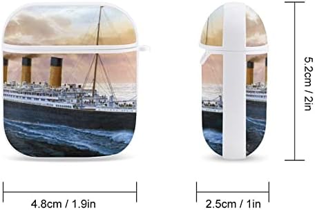 Ретро Титаник на Известния Стар Исторически Калъф За слушалки Защитен Твърд Калъф Калъф за Носене с Брелоком е Съвместим с AirPods