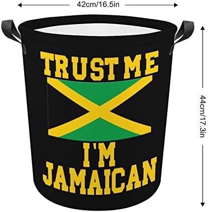 Повярвайте Ми, аз Ямайка Сгъваема Кошница за дрехи Водоустойчив Кошница За Съхранение на Отпадъци с дръжка от 16.5 x