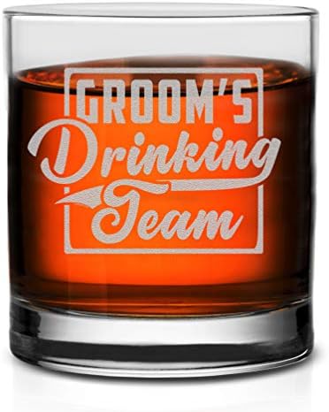 Чаша за уиски Veracco Groom's Drinking Team Забавен подарък За Всеки, Който Обича да Пие На Мальчишниках (Прозрачен Стъклен)