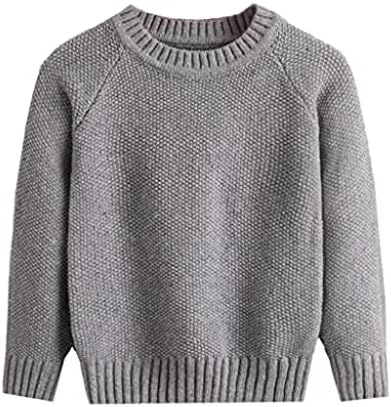 MSTOZE/ Вязаный Пуловер с дълъг ръкав и кръгло деколте за малки Момчета и момичета, Детски Обикновен Пуловер Памук Унисекс,