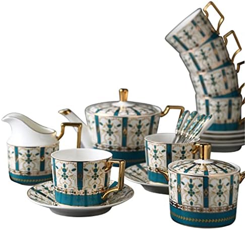 FSYSM Комплект за кафе и Чай в Европейски Стил, Британски Керамичен Комплект Чаши За Следобеден Чай, Сватбен Подарък,