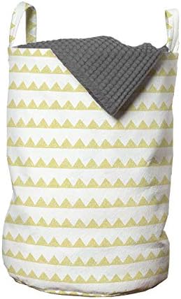 Foldout Жълто-Бяла Чанта за дрехи, Ръчно Нарисувани Геометрични Триъгълници, Рисуване на коледна елха, Драскат, Кошница