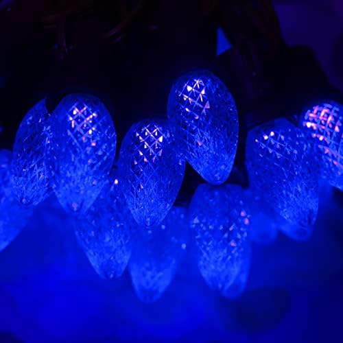 1001 LIGHTSUPPLY LIMITED 25 Опаковки led крушки-sconces свещ E12 Base C7, led коледни лампи-Декоративни лампи-свещи E12, изброени в UL, екологично Чисти коледни сменяеми лампи (син)