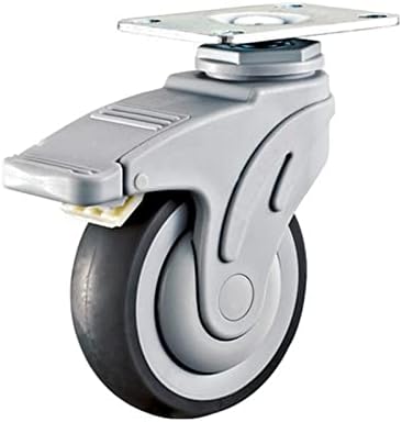 Универсален Пластмасов колело PIKIS Mute, Нескользящее, износостойкое, 1 бр. (Цвят: с винтовым спирачка, размер: 4 инча)