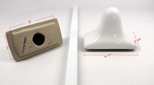 Комплект аксесоари за баня от Остъклени керамика Tenedos за топъл кърпи - Не за монтаж върху равна повърхност (Бял)