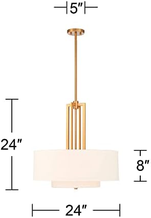Possini Euro Design Разни Античен Латунное Златното Подвесное Осветление 24Широк Модерни Двухбарабанные Лампиони, Лампа
