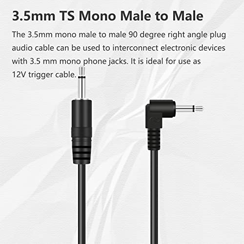 Bolvek 2 Опаковки от 6 фута 3,5 мм 1/8 Plug TS Plug Mono под прав ъгъл от 90 Градуса 3,5 мм Plug Mono Jack аудио кабел