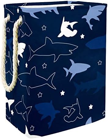 Inhomer Векторна Илюстрация с Шарките на Акули 300D Оксфорд PVC, Водоустойчив Кошница за Дрехи, Голяма Кошница за Дрехи