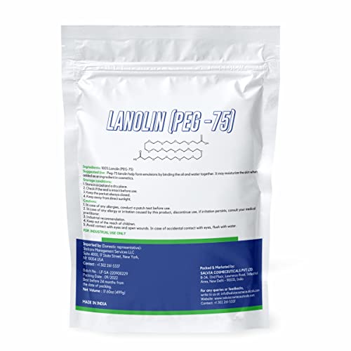 Myoc PEG-75 Ланолин - 17,60 унция, PEG-75 Ланолин Козметични, PEG-75 Ланолин за кремове и лосиони, Чист PEG-75 ланолин