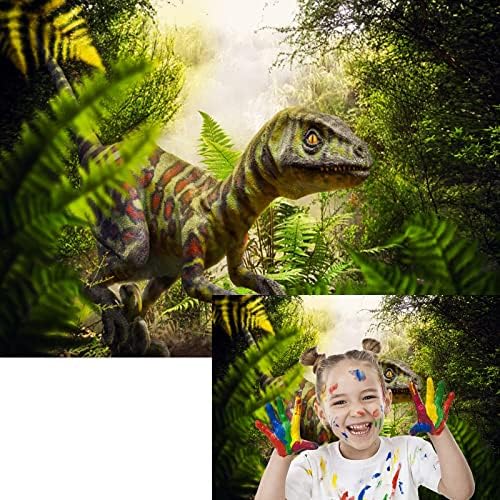 6x4FT Динозавър Фон за Снимки Тропически Джунгли Свят на Динозаврите Фон за Момче Рожден Ден фотографско студио Щанд