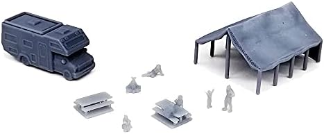 Модели Запределья Железопътни Природа Структура RV Park Camsite с Хора в мащаб 1: 160 N