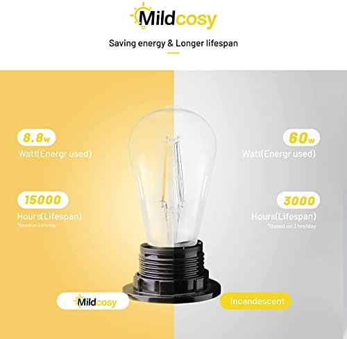 Реколта led Edison с регулируема яркост, еквивалент на 60 W, 6 X, 90 + CRI, Светъл Топъл Бял 2700K, Антикварни led лампи