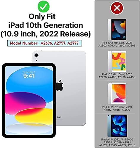 LTROP Нов калъф за iPad на 10-то поколение 2022 10,9 инча, Калъф за iPad на 10-то поколение, Калъф за iPad 10 за деца,