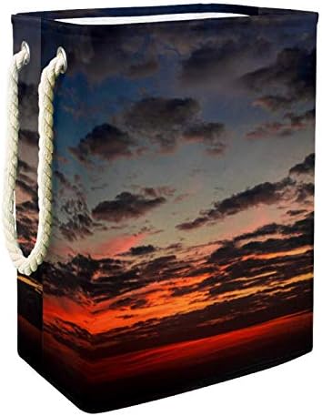 Кошница за дрехи MAPOLO Облачно Небе Sunset Сгъваема Кошница за съхранение на бельо с Дръжки Подвижни Скоби, добре Задържа