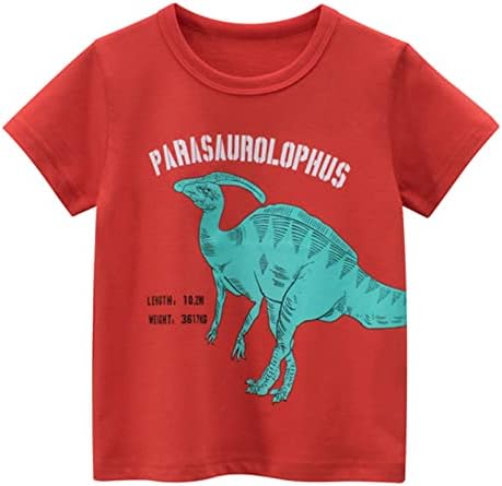 Тениски с Динозавром за Малки Момчета и Момичета, Тениски с Кръгло Деколте и Къси Ръкави, Блузи, Тениски, Дрехи за Деца,