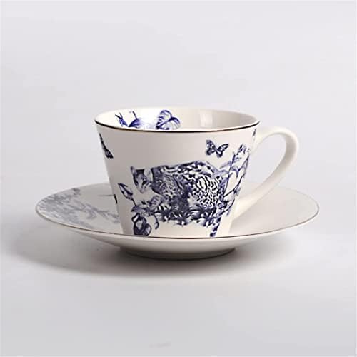 Комплект чаени саксии със синьо изображение, чашата за Кафе с блюдцем Чайник за Чай набор от Следобеден чай Чайници (Цвят: A, размер: както е показано на фигурата)