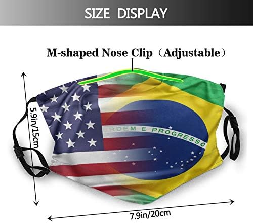 Маска за лице с флага на САЩ и Бразилия унисекс, с многократна употреба и моющейся балаклавой за възрастни, стилна, дишаща,