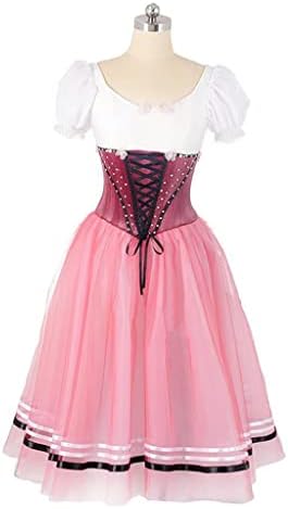 DSHDB Романтичен Балет Дълъг Мек Тюл За професионално изпълнения, Състезателен костюм, Балетное сценичното рокля (Цвят: