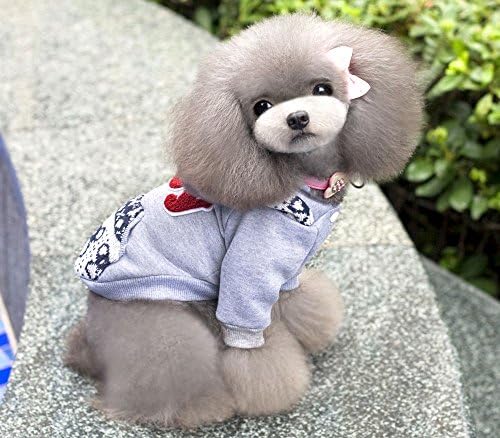 SMALLLEE_LUCKY_STORE Руното Hoody-пуловер в Британския стил за Малки Кучета, Среден, Сив