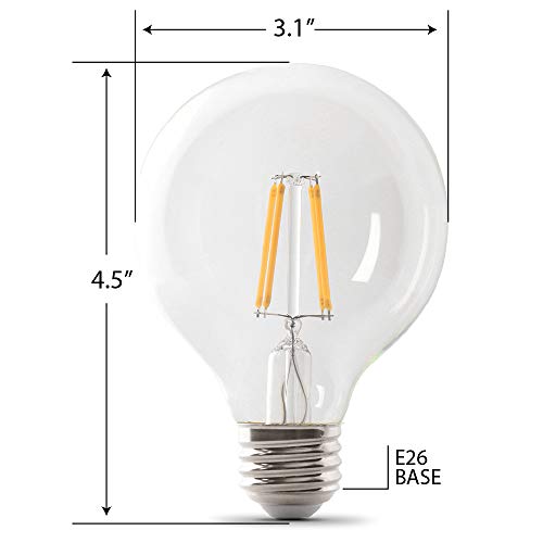 Електрическа Led лампа Feit BPG2540/927CA/FIL/RP 40 Вата с регулируема яркост 300 Лумена, 4.5 На x 3.1от Г, 2700 К, Мек