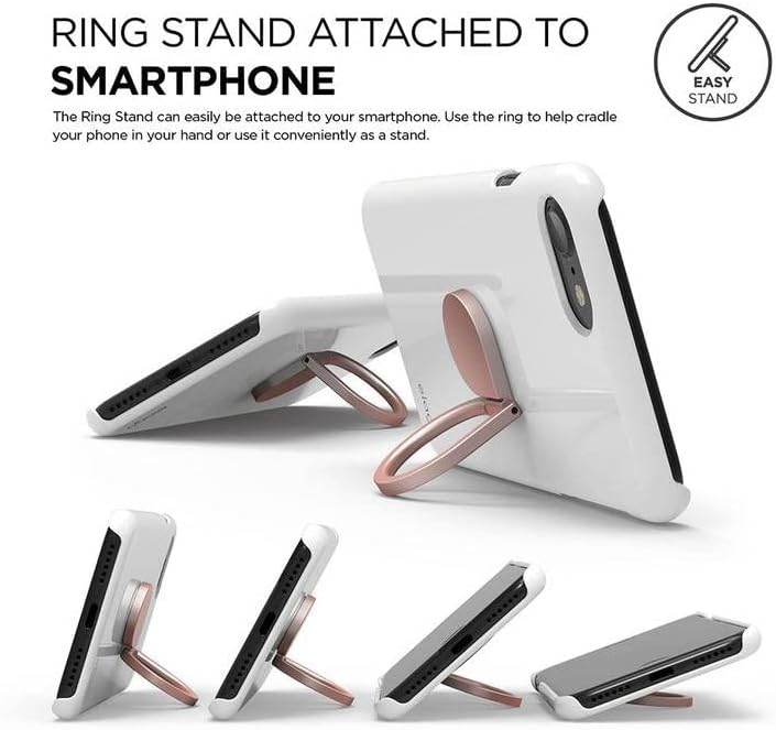 поставка за пръстени elago [Rose gold] - [Въртене на 360 градуса] [Поставка за краката] [Алуминиев корпус] [Допълнителни накладки комплект] – за всички смартфони