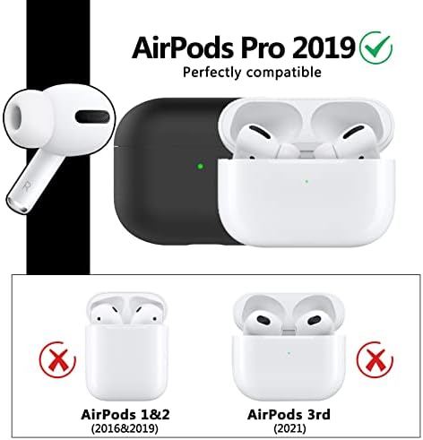 Черен комплект калъфи за Airpods Pro, 14 1, Силиконов калъф Airpods Pro, Комплект аксесоари за Apple Airpods Pro с заушниками/заушным