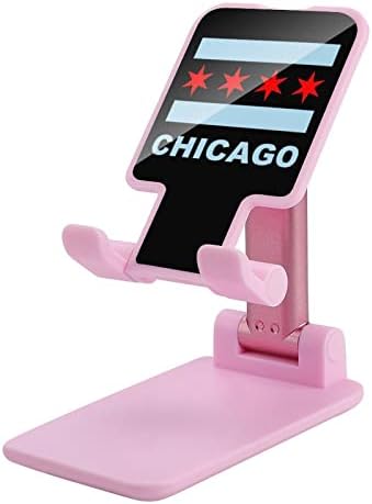 Поставка за мобилен телефон с флага на щата-Чикаго, Сгъваема Регулируема стойка за мобилен телефон, Настолна док-станция,