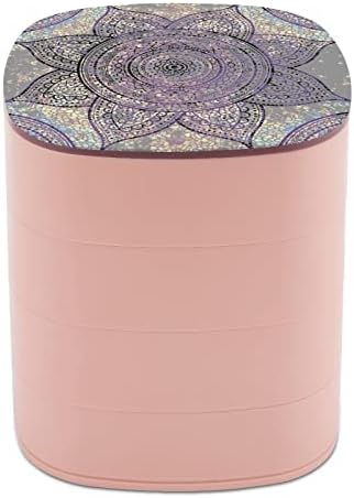 Ковчег за Бижута NAHAN С Цветя Модел Преносим Пътен Бижутериен Калъф ABS Кутия За Съхранение на Бижута Pink за Колиета