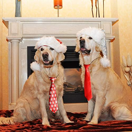 Syhood 12 Бр. Коледни Вратовръзки за по-Големи Кучета, Коледни Вратовръзки за по-Големи Животни, Коледна Елха, Снежен
