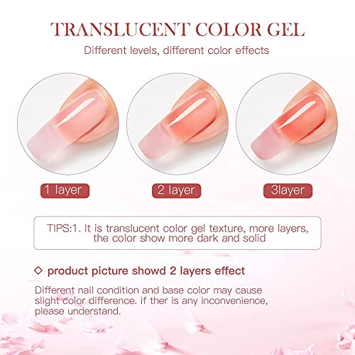 Набор от гелевых лакове за нокти KRISNICE Icy Jelly, 2 цветове, включително Червен Розов гел-лак с телесен цвят, UV-led