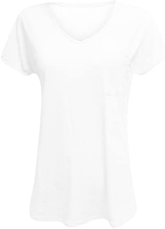 Блуза За Момичета Есен-Лятото с Къс Ръкав 2023, Дрехи с V-образно деколте, Памучна, Без Приятелка, Ежедневна Блуза, Тениска