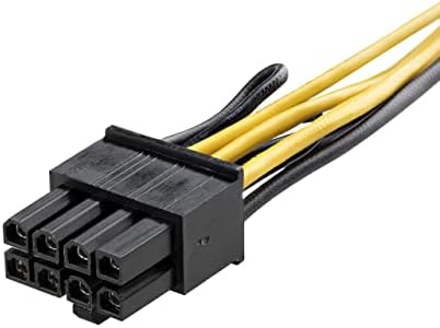 StarTech.com Кабел захранващ адаптер PCI Express от 6 контакти до 8 контакти - Кабел за захранване от 6 контакти PCIe power (F) до 8 контакти PCIe power (M) - 6,1 инча - жълто - PCIEX68ADAP, Черен, жълт