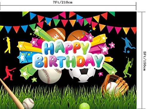 CapiSco Момче Спортен Фон за рождения Ден на Баскетбол, Бейзбол, Футбол-Футбол Тенис на корт С 1 м, честит Рожден Ден