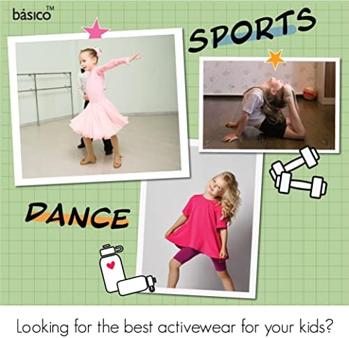 BASICO 6, Велосипедни Шорти за танци за момичета 12pk Под Роклята, Велосипедни Шорти за Танци за спорт на детската площадка
