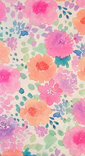 Клементин Акварел Многоцветни цветя розов, коралов и лилаво на цветя в Бледо-розов фон Хартиени Салфетки за гости и Домакини,