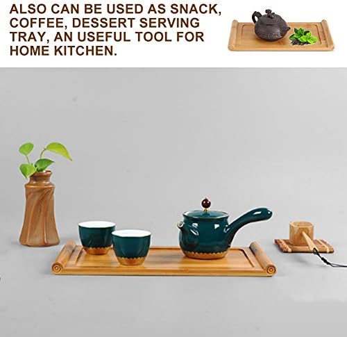 Бамбуков Чай Тава, 10,43 х х 5,08 0,71 инча Китайски Чай Сервировочный Тава е Класически Кунг-Фу Джобно Ястие За Зелен Чай Поставка За Чаша Чайник Чиния