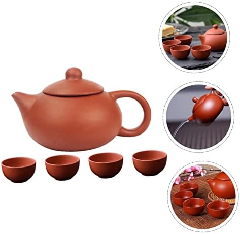 Yardwe 1 Комплект, Комплект Манекени от Лилава Глина, Китайски Чайник Zisha, Кана за Рассыпчатого Чай, Портативна Готварска