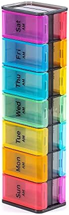 JUMBO Хапчета Tower - Много Голям Организатор на таблетки XL, Кутия за хапчета, Органайзер за лекарства 2 пъти на ден,