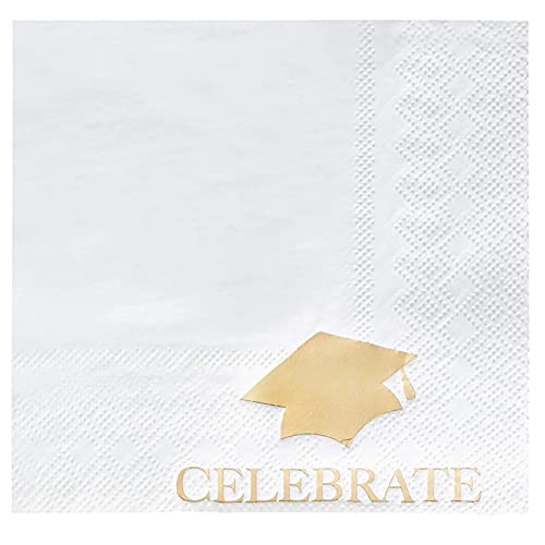 Кърпички за бала с модел от златно фолио (бяло, 5x5 инча, 50 опаковки)