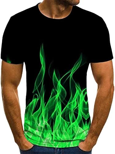 Тениски за Мъже, Летни, с 3D Принтом Пламък, Пуловер с Кръгло Деколте и Къс Ръкав, Тениска, Ежедневни, Плюс Размера на