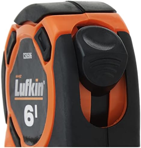 Моля, Lufkin 1/2 x 6' Mini Hi-Elbi®, Оранжево-Жълт Ключодържател, Рулетка-часовник с Дисплей - CS8506, Черен