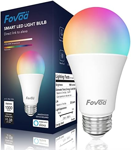 Интелигентни електрически крушки Fovaa, Крушка Алекса с променящите се цветове, Мрежести led лампи, Bluetooth, Интелигентни