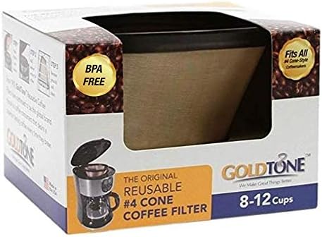 Марка GoldTone (произведено в САЩ) за многократна употреба заменяеми филтър за кафе във формата на конус № 4 заменя си постоянен филтър за кафе Cuisinart за кафе машини и пив