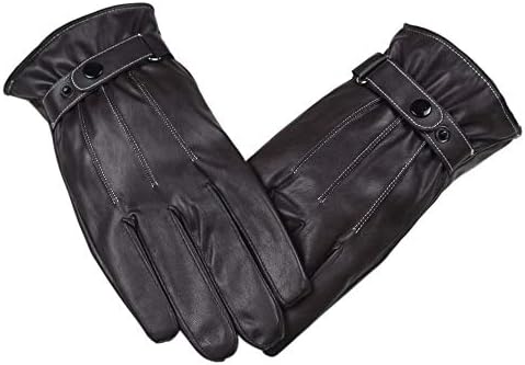 Модни Черни Топли Велосипедни Ръкавици Луксозни Зимни Ръкавици Кожени Мъжки Зимни Ръкавици За Шофиране В Студено Време